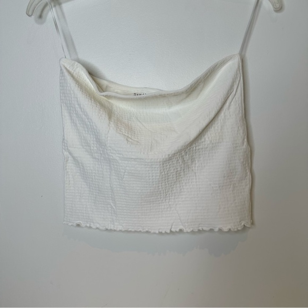 Dynamite White Textured Crop Top